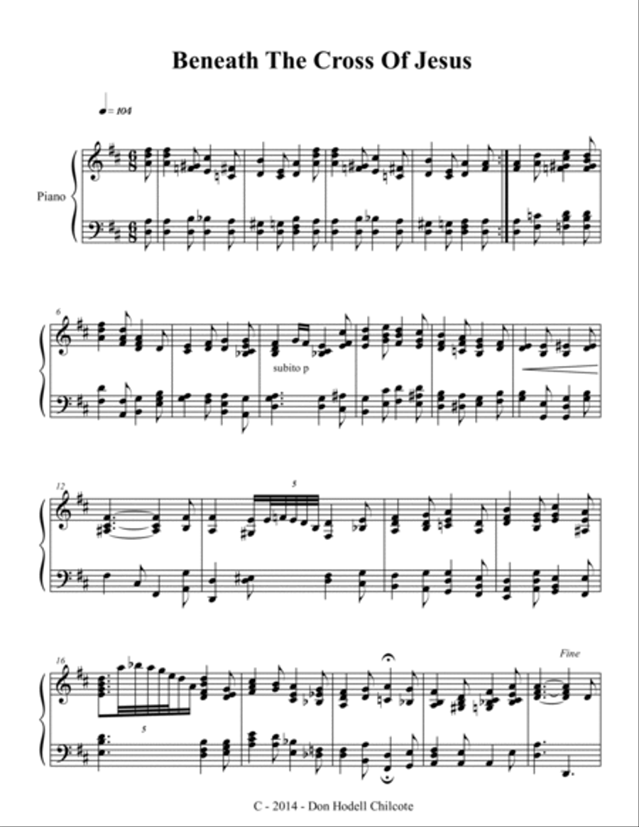 Beneath The Cross Of Jesus Harpsichord scores gallery preview page 2