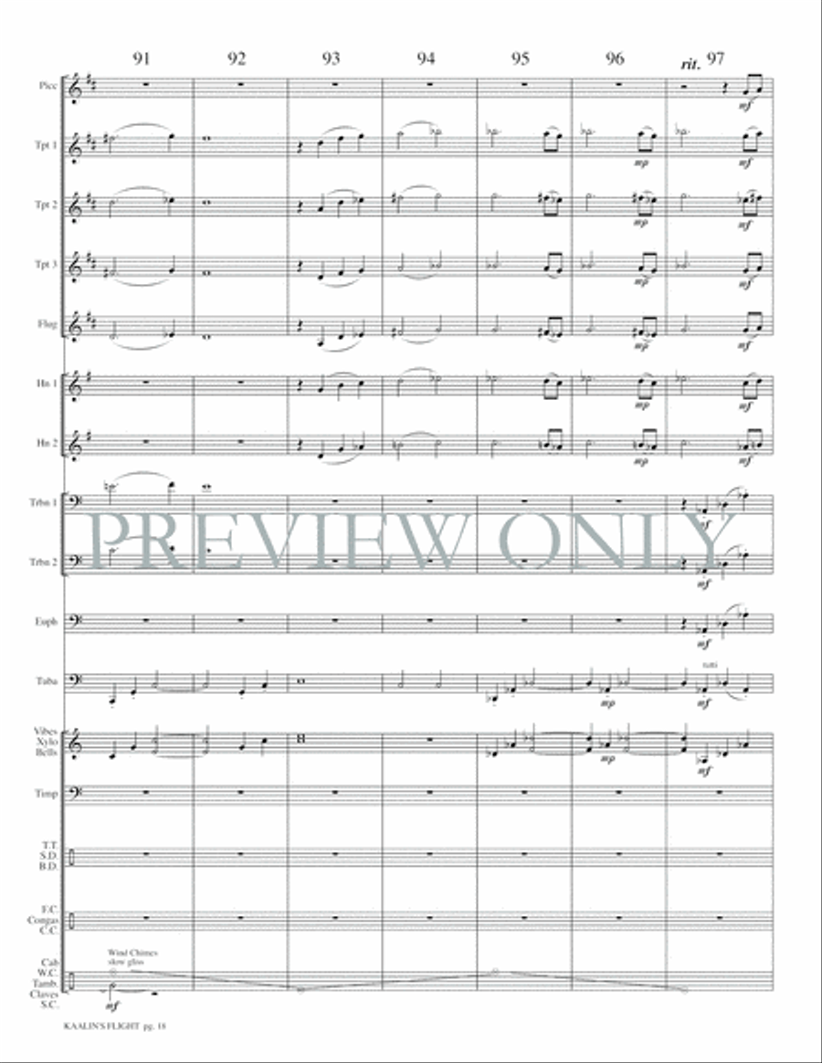 Kaalin's Flight Kaalin's Flight Small Ensemble scores gallery preview page 20