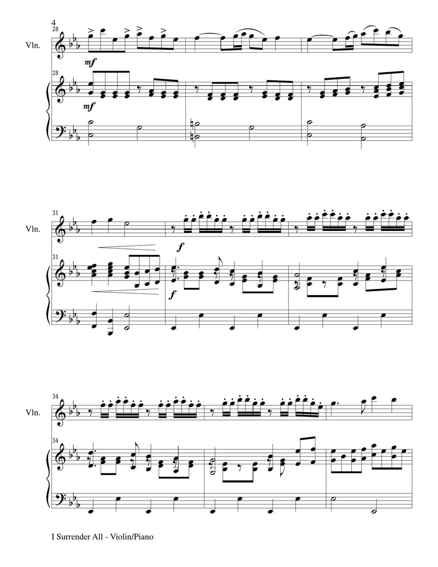 Gary Lanier: 3 BEAUTIFUL HYMNS (Duets for Violin & Piano) Violin scores gallery preview page 5