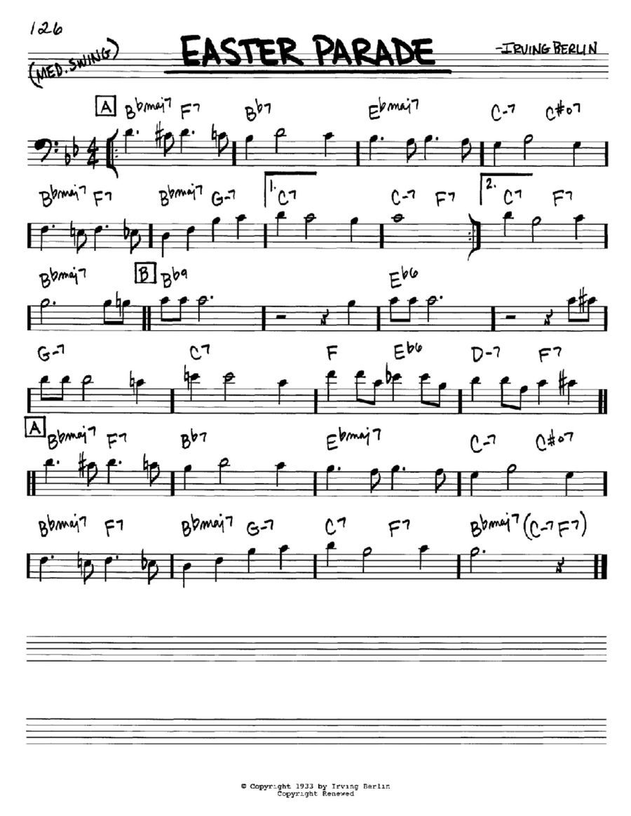 Easter Parade Easter Parade Bass Clef Instrument scores gallery preview page 1