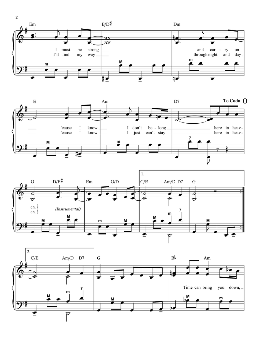 Tears In Heaven Piano scores gallery preview page 2