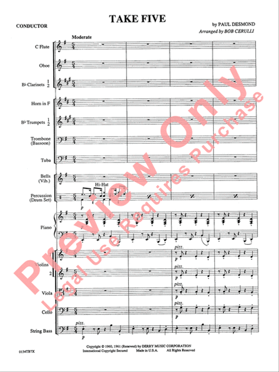 Take Five Take Five Full Orchestra scores gallery preview page 4
