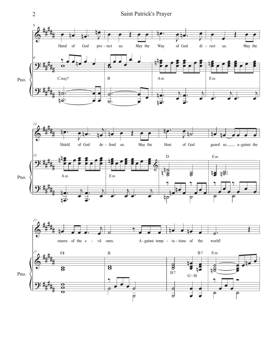 Saint Patrick's Prayer (Vocal solo) Piano, Vocal scores gallery preview page 2