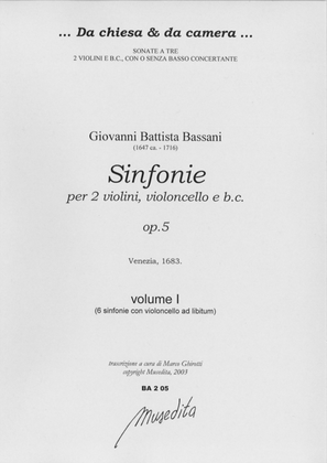 Book cover for Sinfonie op.5 (Bologna, 1683)