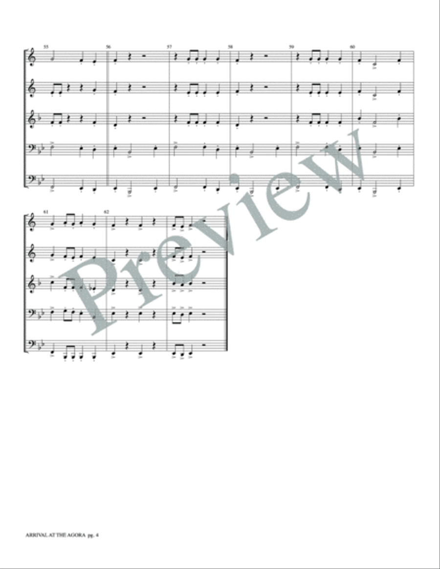 Arrival at the Agora Arrival at the Agora Brass Quintet scores gallery preview page 6