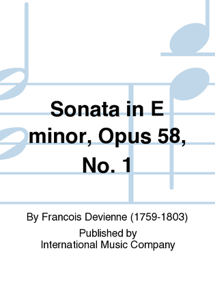 Book cover for Sonata In E Minor, Opus 58, No. 1