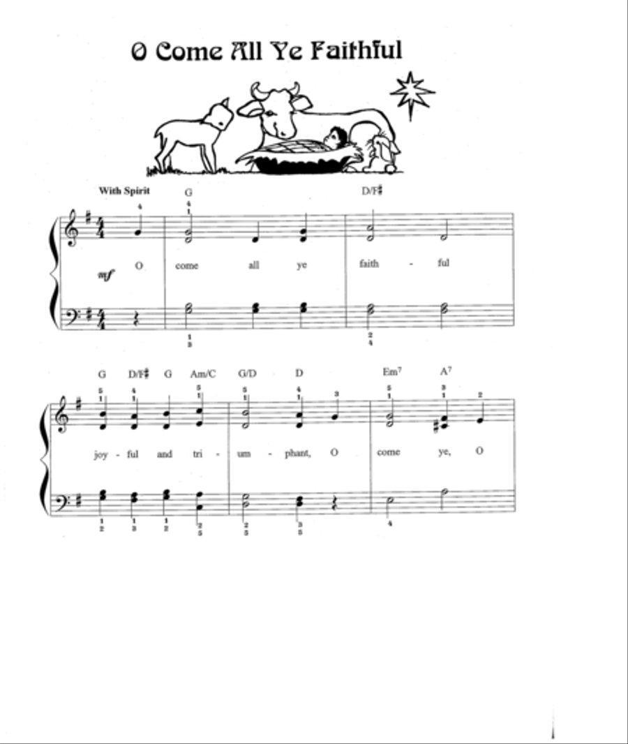 O Come All Ye Faithful O Come All Ye Faithful Piano Solo scores gallery preview page 1