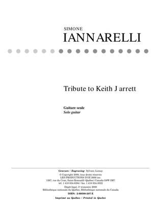 Book cover for Tribute to Keith Jarrett