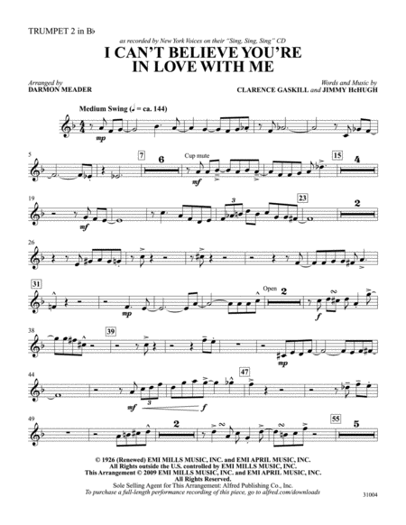 I Can't Believe That You're in Love with Me: 2nd B-flat Trumpet