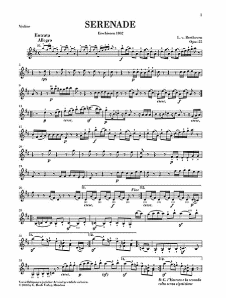 Serenade for Flute, Violin and Viola in D Major, Op. 25