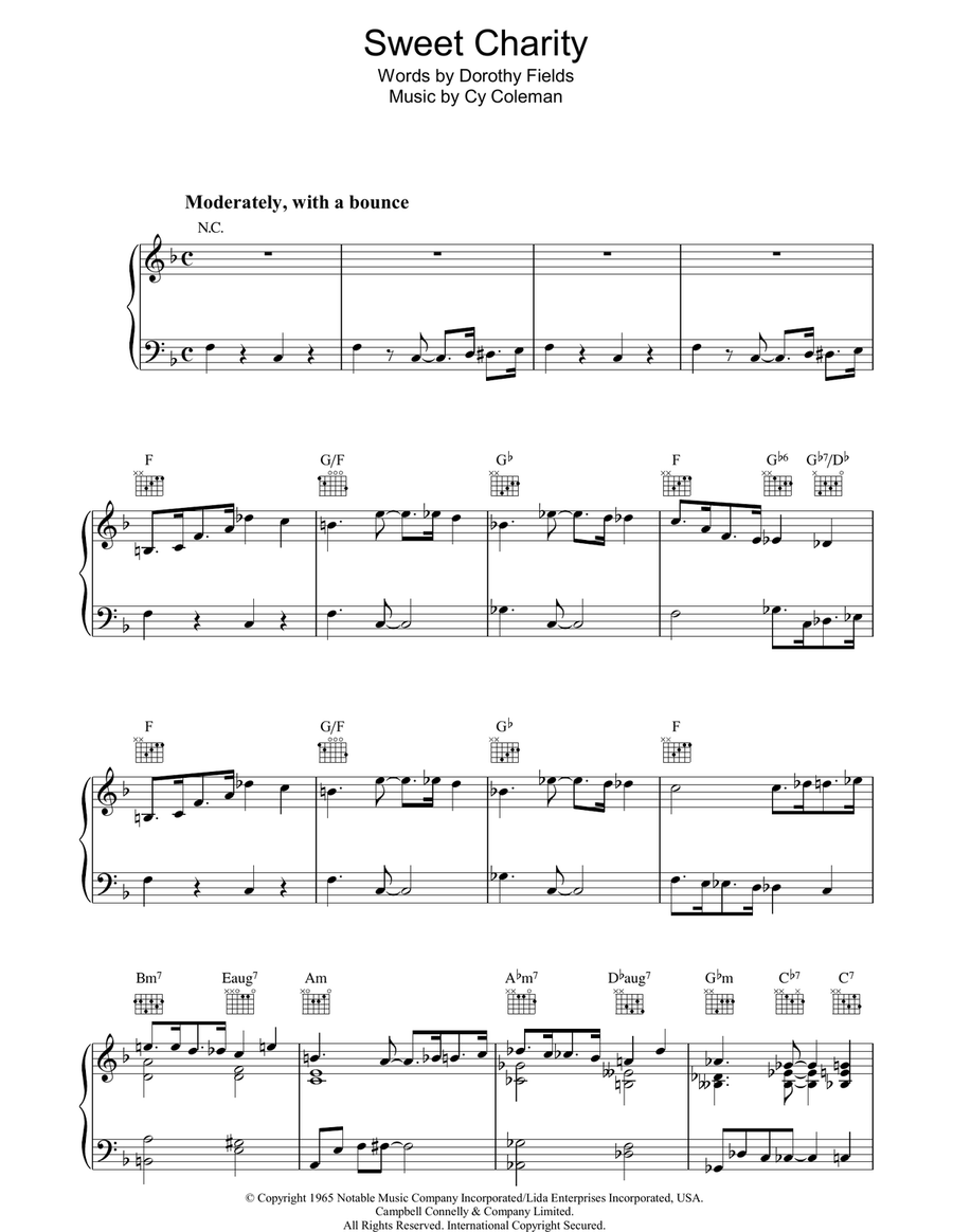 Sweet Charity Sweet Charity Guitar scores gallery preview page 1