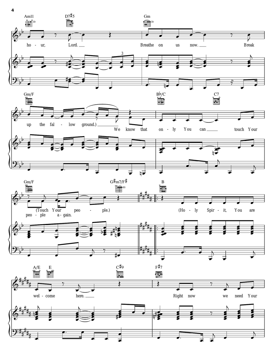 Holy Spirit, You Are Welcome Here Piano, Vocal, Guitar scores gallery preview page 4