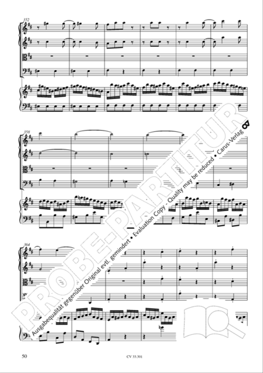Concerto per il Cembalo in D Cello scores gallery preview page 51