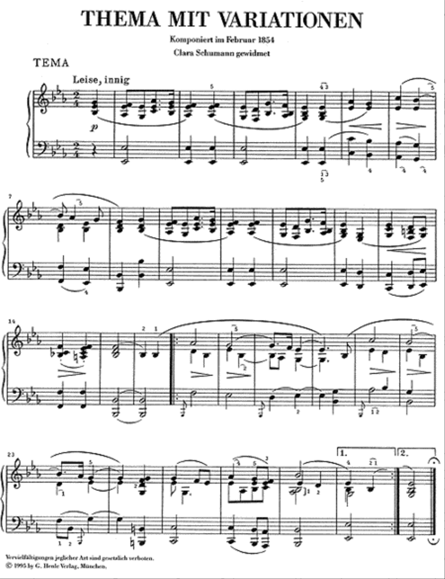 Variations on a Theme in E Flat Major (Ghost Variations) Anh.F24 Piano Solo scores gallery preview page 2
