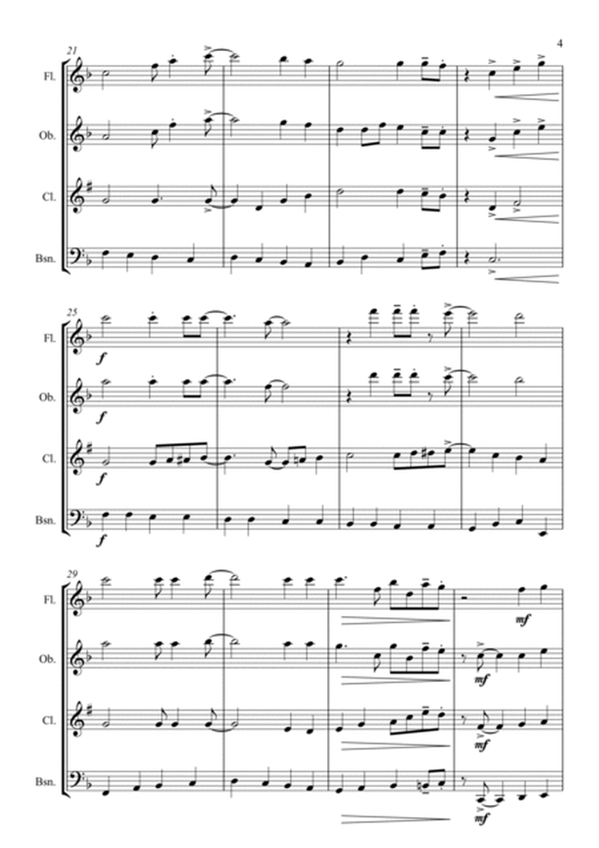 Waltzing Matilda - Jazz Arrangement for Woodwind Quartet image number null