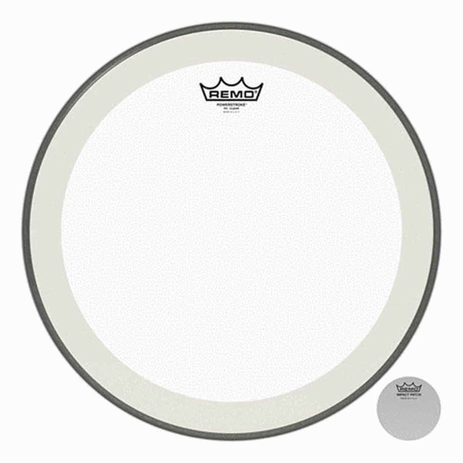 Bass, Powerstroke 4, Clear, 16“ Diameter, With Impact Patch