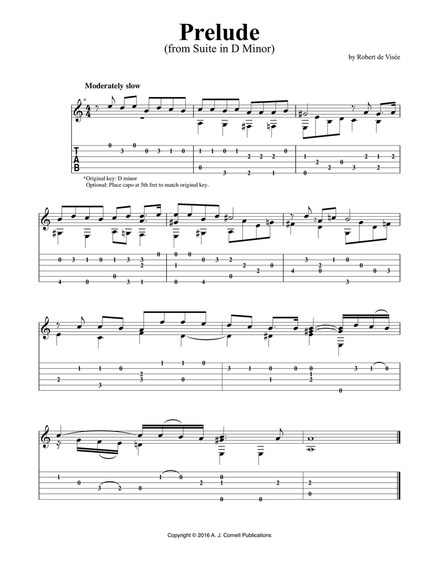Suite in D Minor Classical Guitar scores gallery preview page 1