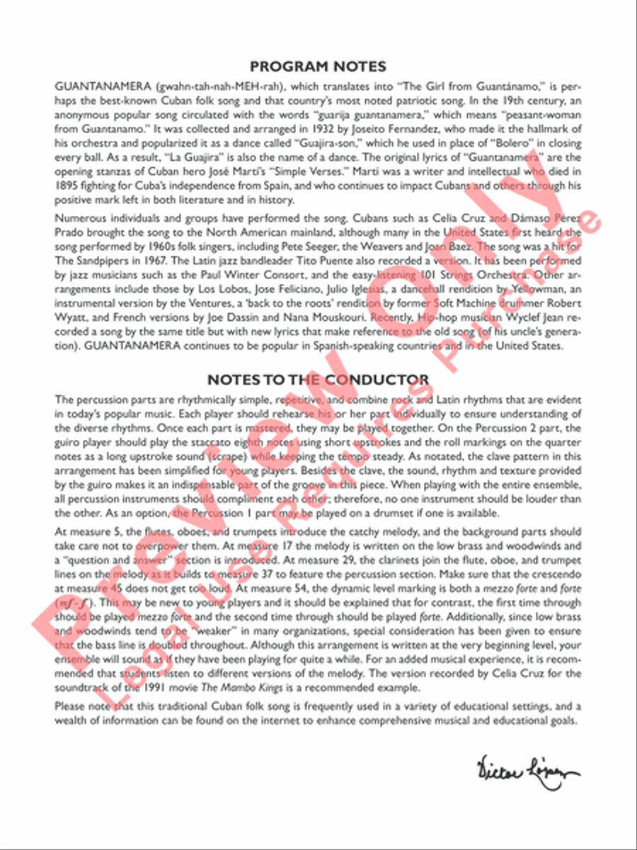 Guantanamera Guantanamera Concert Band scores gallery preview page 3