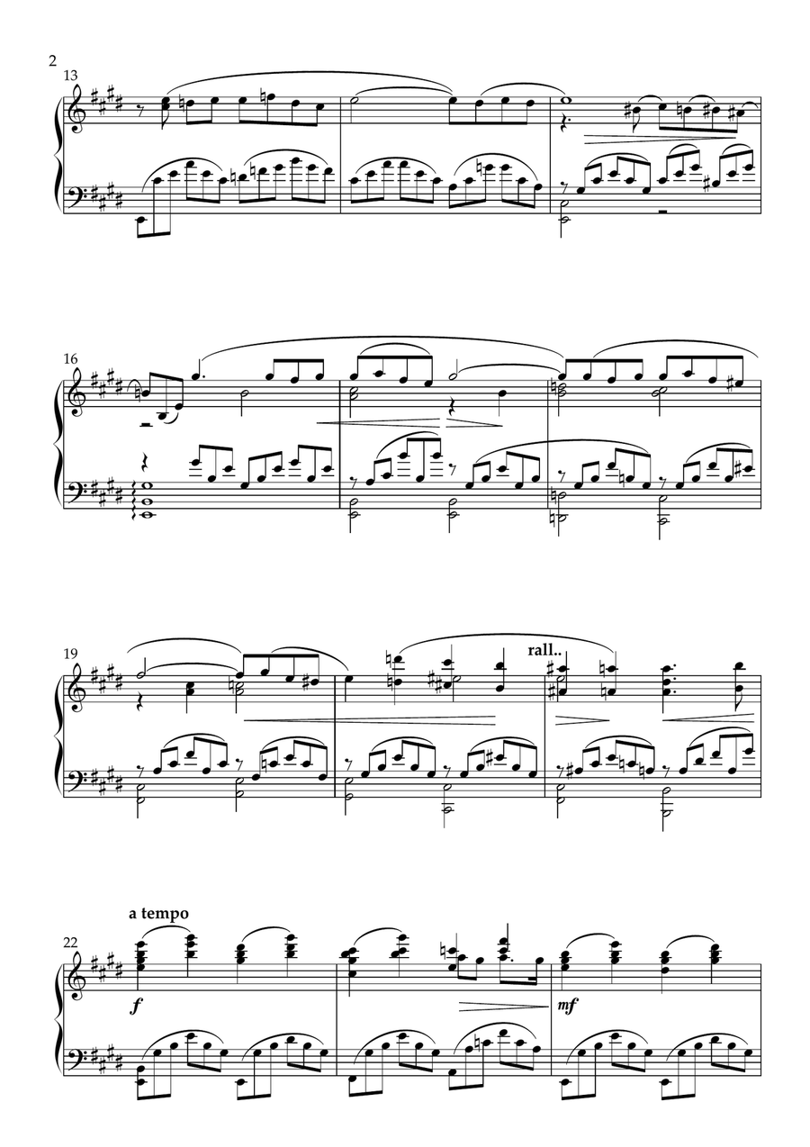 Music from the film Brief Encounter by Rachmaninoff- Arranged for Solo Piano (simplified) Piano Solo scores gallery preview page 3