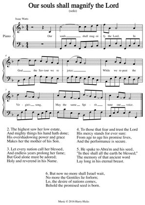 Our souls shall magnify the Lord. A new tune to a wonderful Isaac Watts hymn.