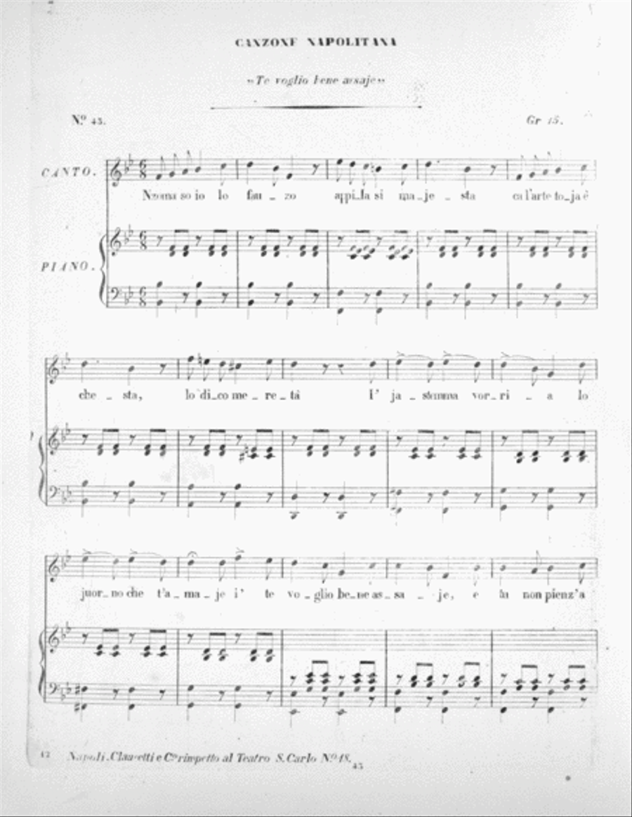 Canzoni Napolitane. Te voglio bene assaje Voice scores gallery preview page 2