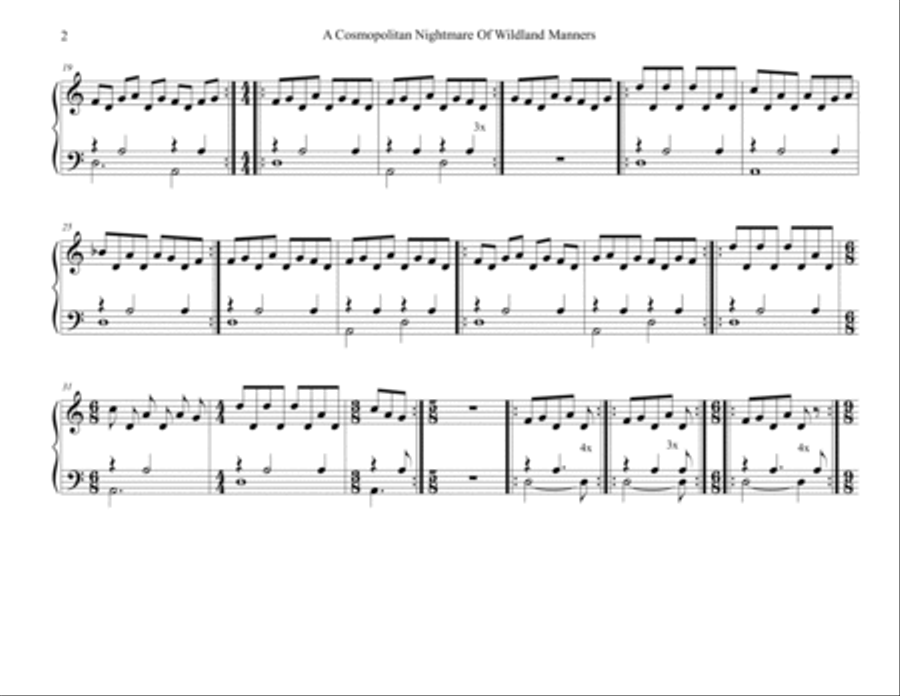 A Cosmopolitan Nightmare of Wildland Manners Piano Solo scores gallery preview page 2