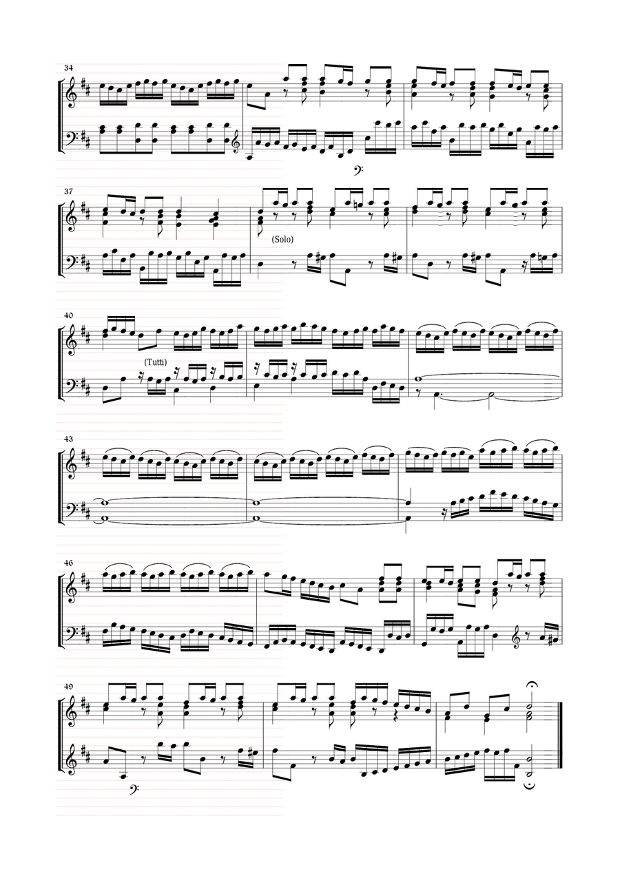 VIVALDI-BACH - Bwv 972 - Transcription for Piano/Organ of Concerto in D major n. 9 - RV 230 by Anto Harpsichord scores gallery preview page 3