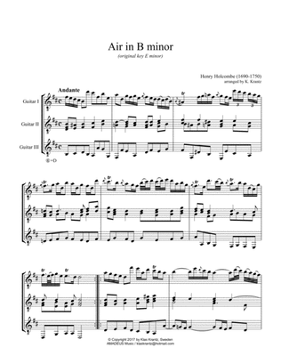 Book cover for Air in B Minor for guitar trio