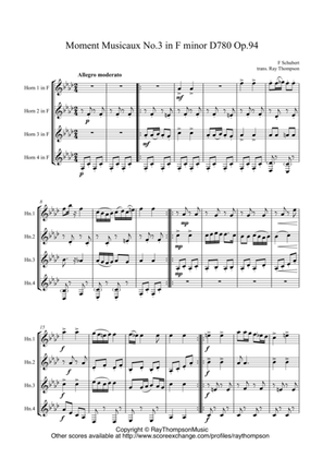 Schubert: Moment Musical No.3 in F minor D780 Op.94 - horn quartet