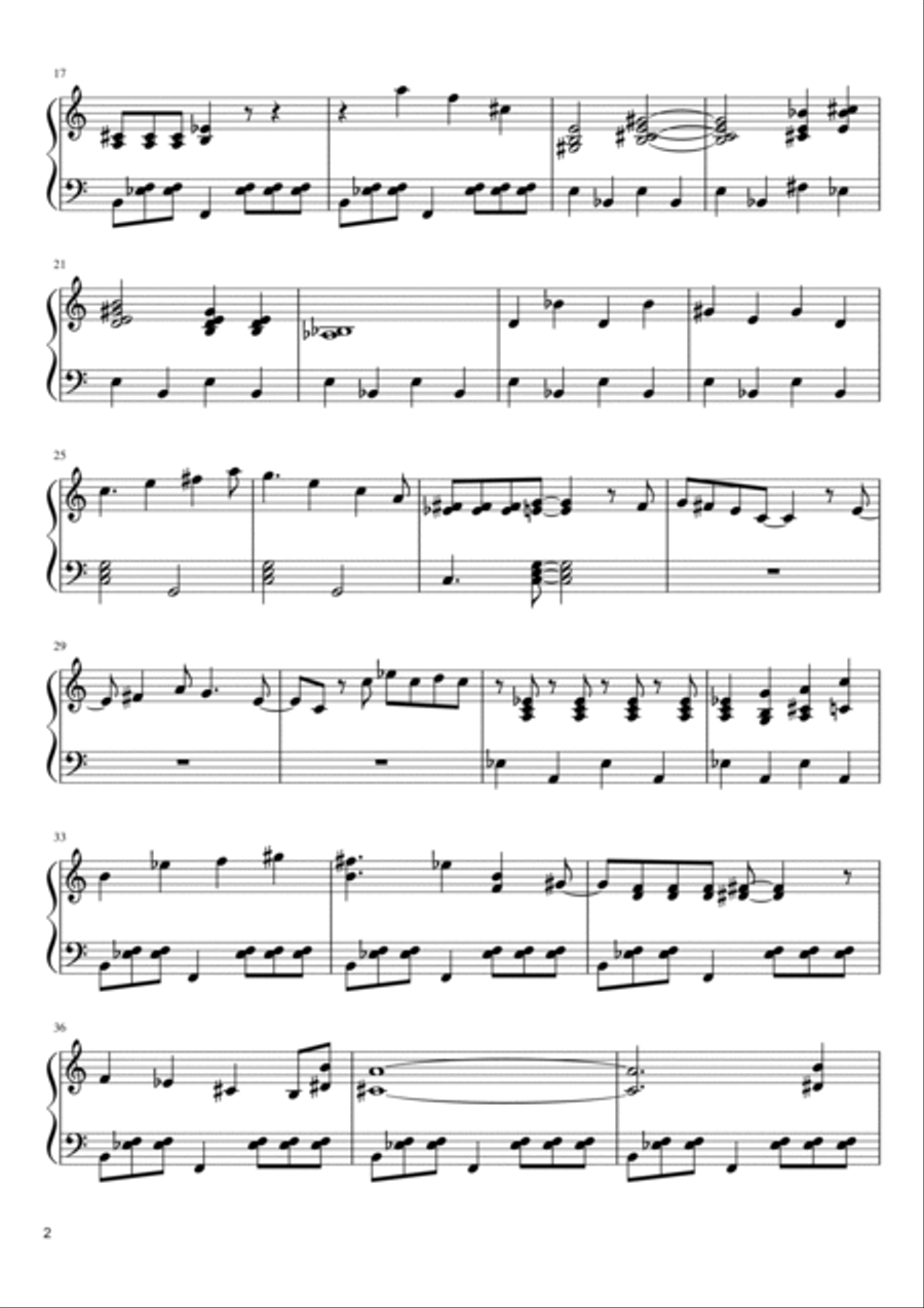 Theme From The Simpsons Piano Solo scores gallery preview page 2