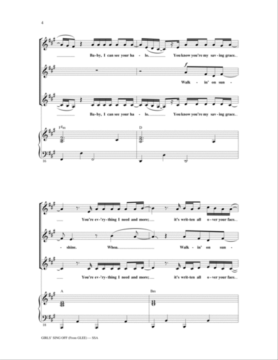 Girls' Sing-Off (from Glee) SSA scores gallery preview page 4