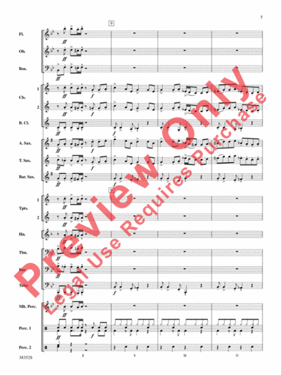 Give Up the Funk (Tear the Roof Off That Sucker) Concert Band scores gallery preview page 6