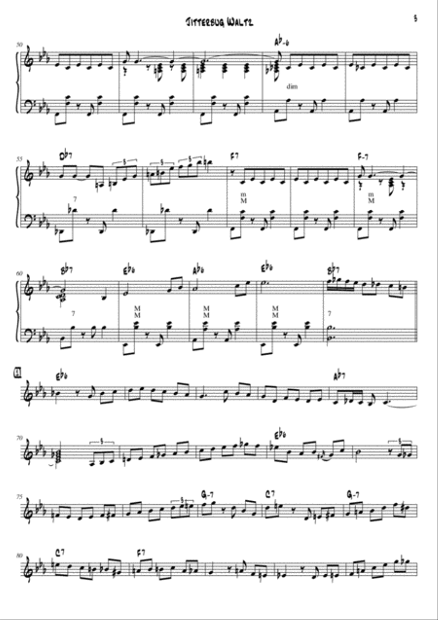 Jitterbug Waltz (Jazz Accordion) Accordion scores gallery preview page 3