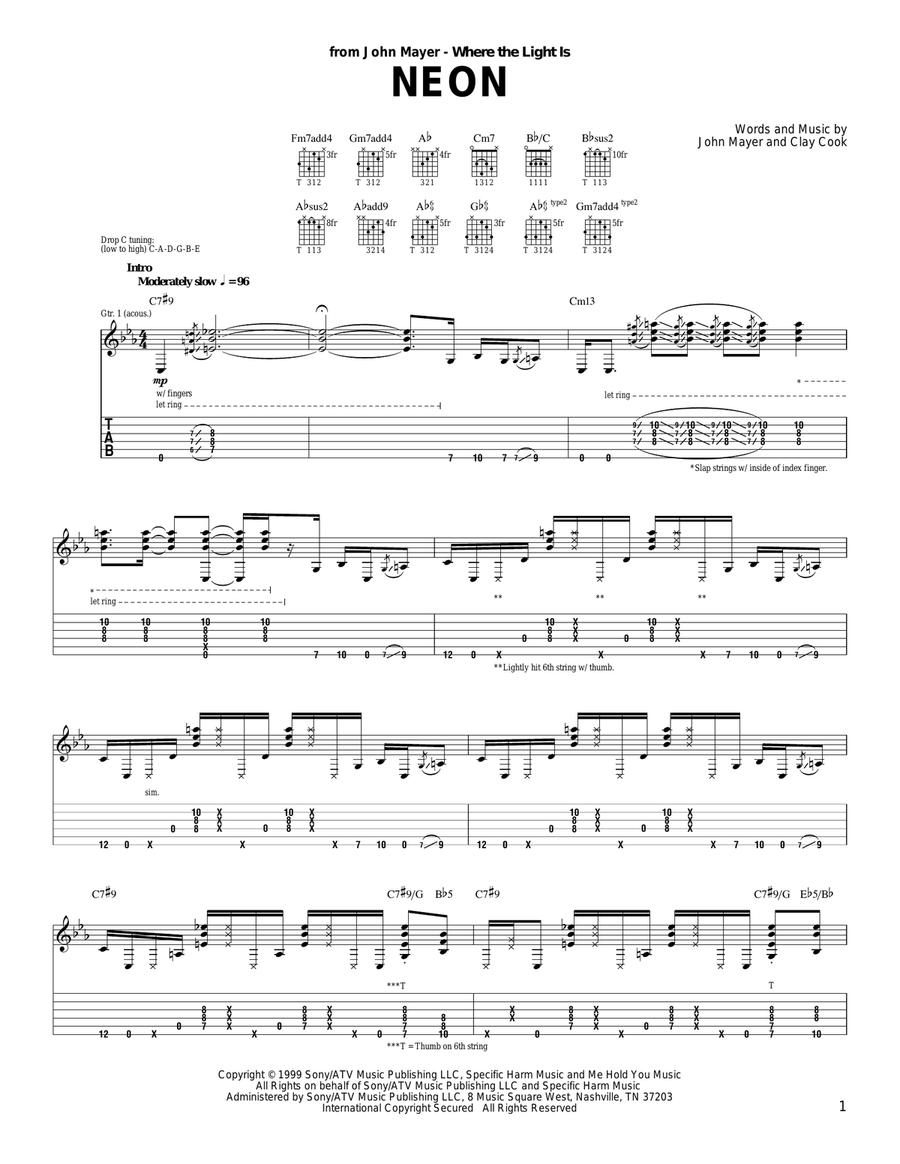 Neon Acoustic Guitar scores gallery preview page 1