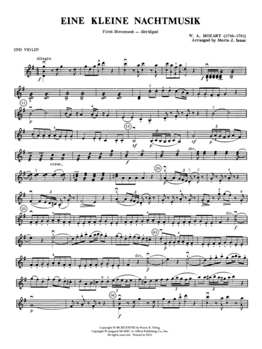 Eine Kleine Nachtmusik, 1st Movement: 2nd Violin