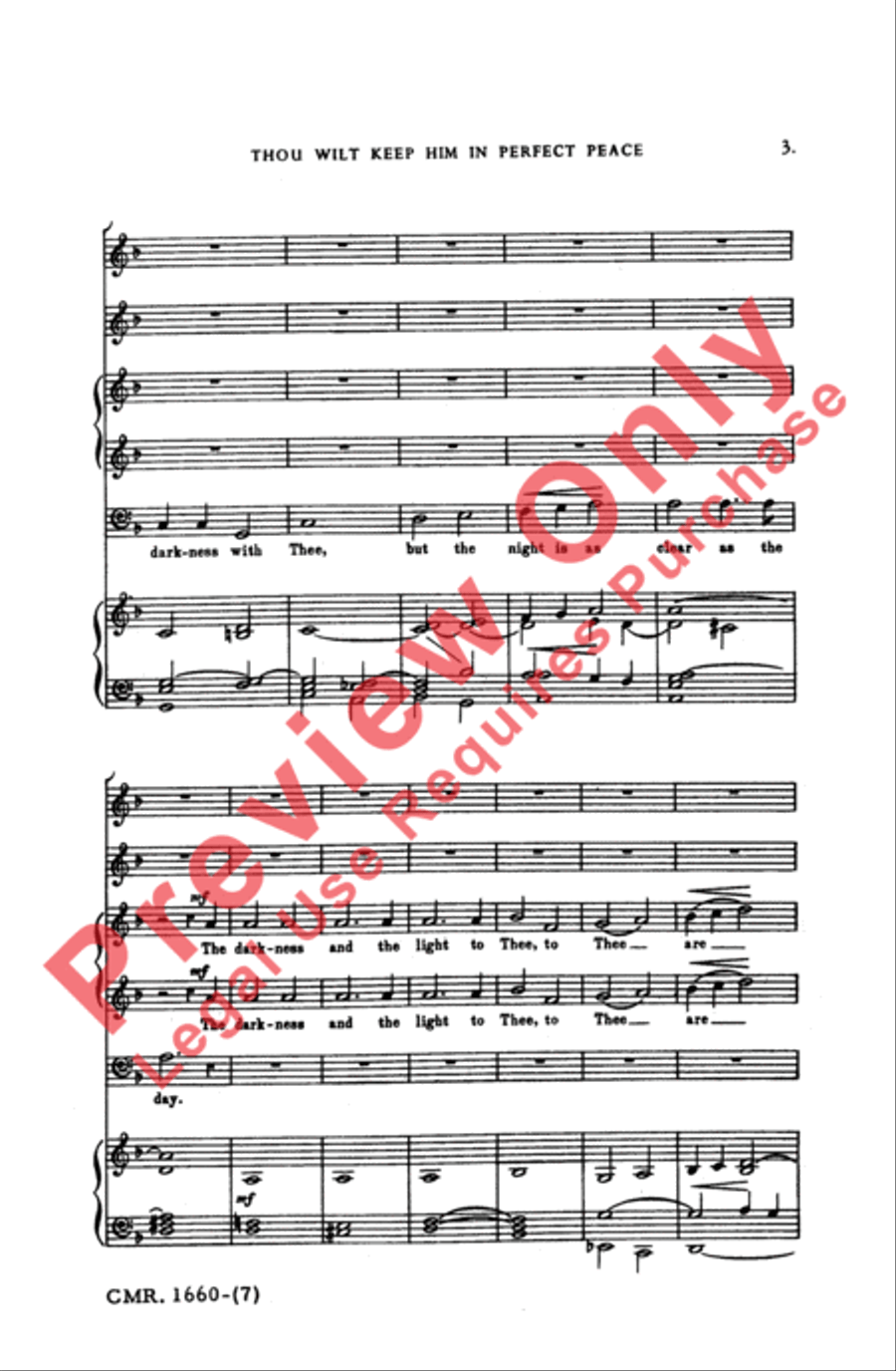 Thou Wilt Keep Him in Perfect Peace 4-Part - Sheet Music page 3