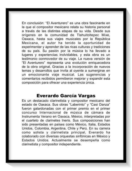 El Aventurero - Ensamble para Coro de Clarinetes image number null