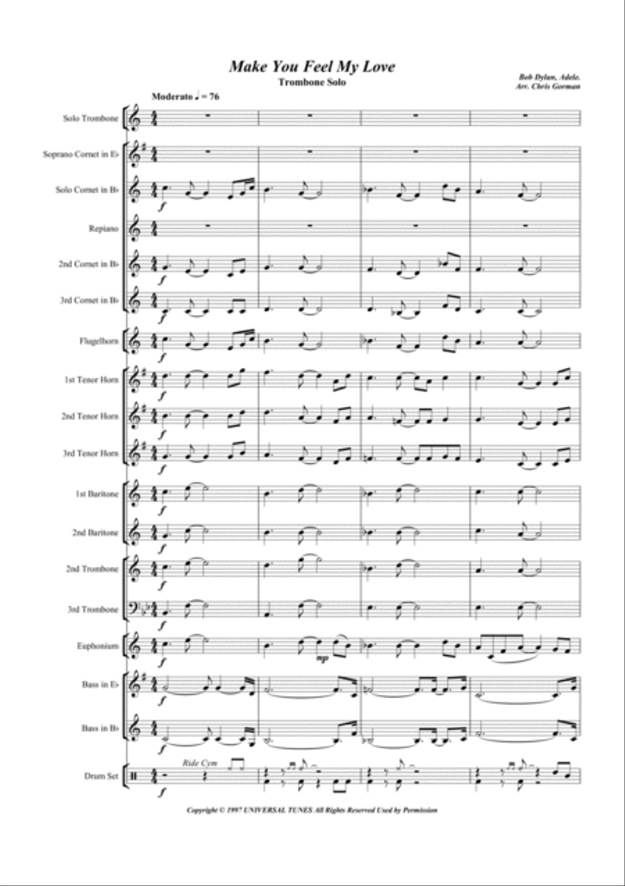 Make You Feel My Love Brass Band scores gallery preview page 2