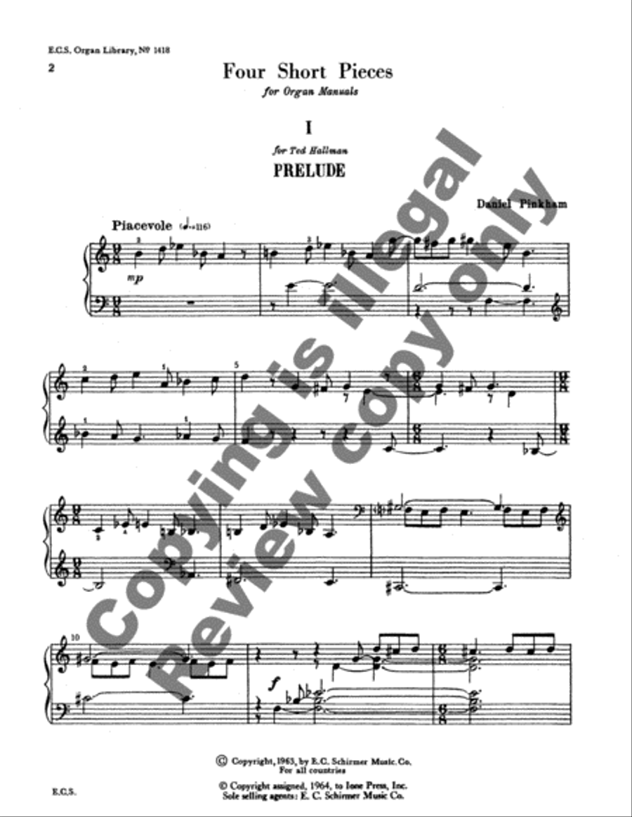 Four Short Pieces for Manuals Organ scores gallery preview page 7