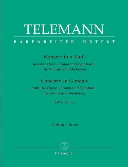 Concerto for Violin and Orchestra a minor TWV 51:a 2