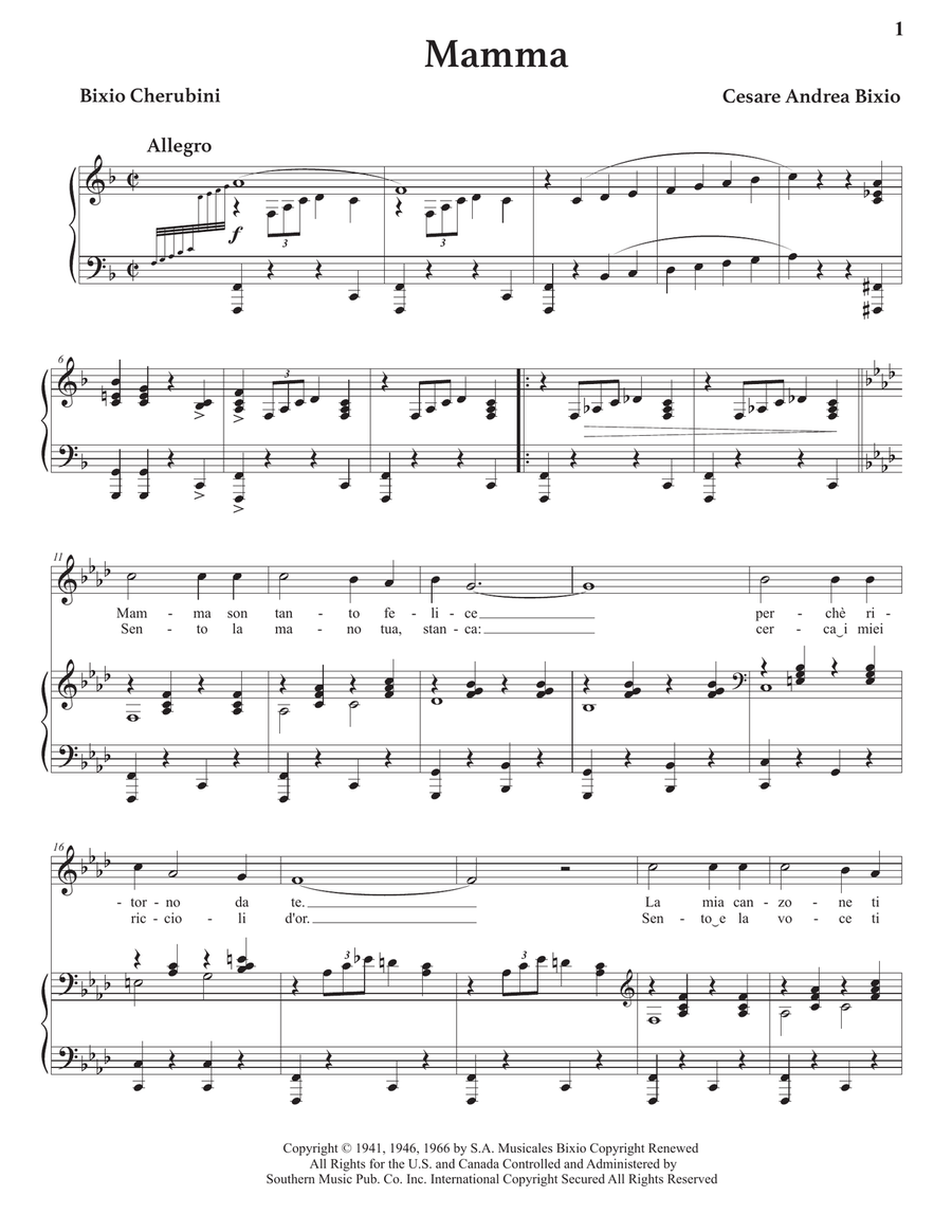 Mama (mamma) Voice scores gallery preview page 2