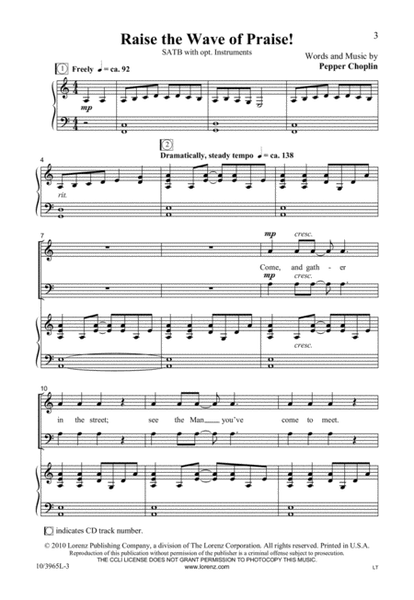 Raise the Wave of Praise! by Pepper Choplin Choir - Digital Sheet Music