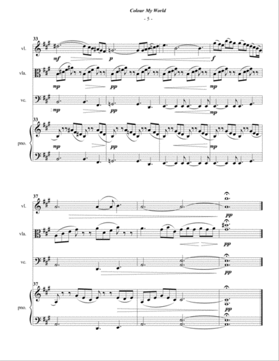 Colour My World Piano Quartet scores gallery preview page 5