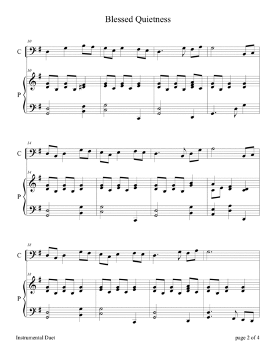 Praise Him with Stringed Instruments: Collection of 10 Hymns for Cello Solo with Piano Accompaniment Piano scores gallery preview page 5