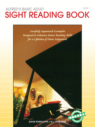 Book cover for Alfred's Basic Adult Piano Course Sight Reading, Book 1