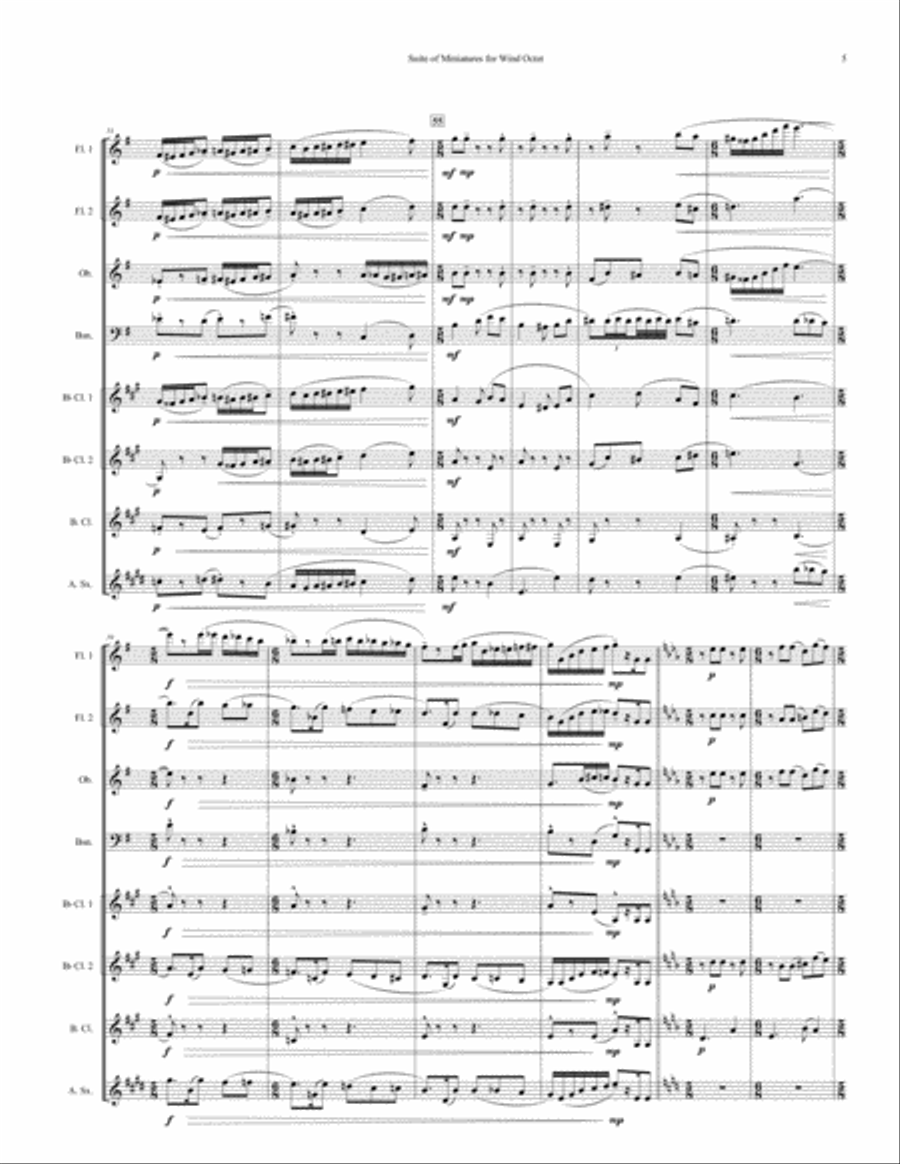 Suite of Miniatures for Wind Octet Woodwind Ensemble scores gallery preview page 6