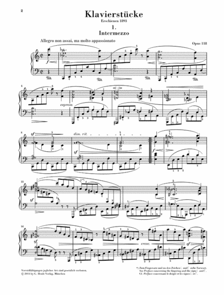 Klavierstücke, Op. 118 [Piano Pieces]