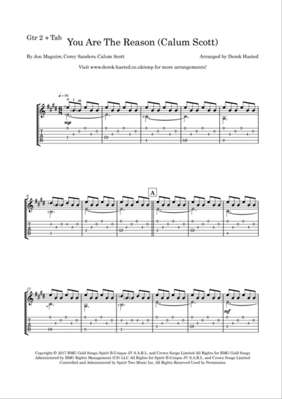 You Are The Reason Guitar scores gallery preview page 6