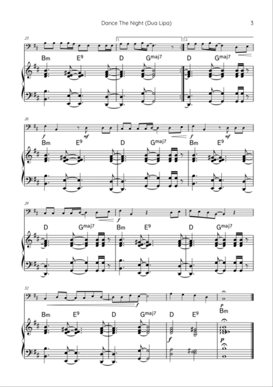 Dance The Night Piano scores gallery preview page 3