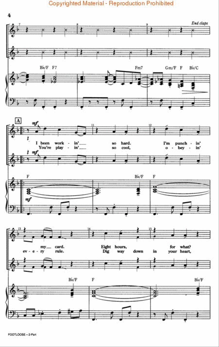 Footloose Footloose 2-Part scores gallery preview page 2